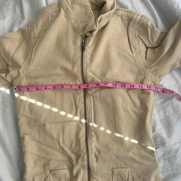 Everlane Denim Khaki Short Coverall Romper Full Zip - Picture 9 of 11